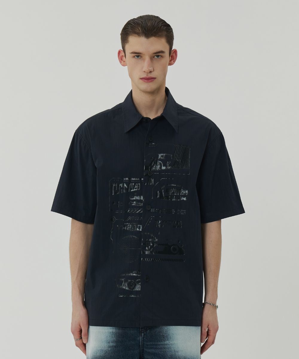 메종미네드(MAISON MINED) FRONT GRAPHIC HALF SHIRTS - 사이즈