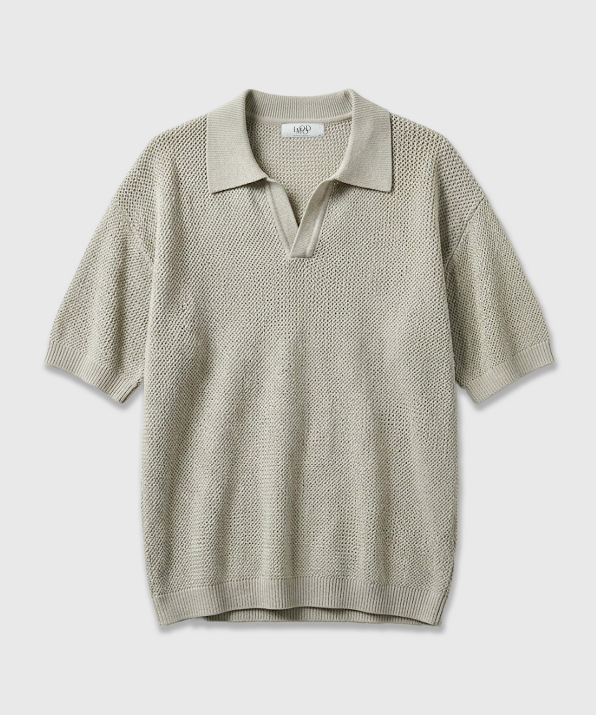 엘무드(LMOOD) 브레이드 PK 카라 하프 슬리브 니트 ( 3 COLOR )