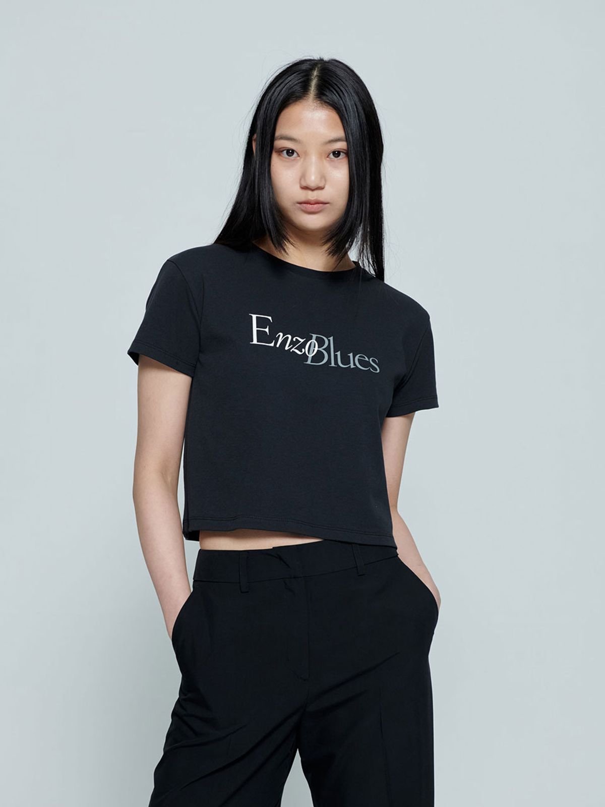 엔조 블루스(ENZO BLUES) Enzo Blues 로고 티셔츠 (Black)