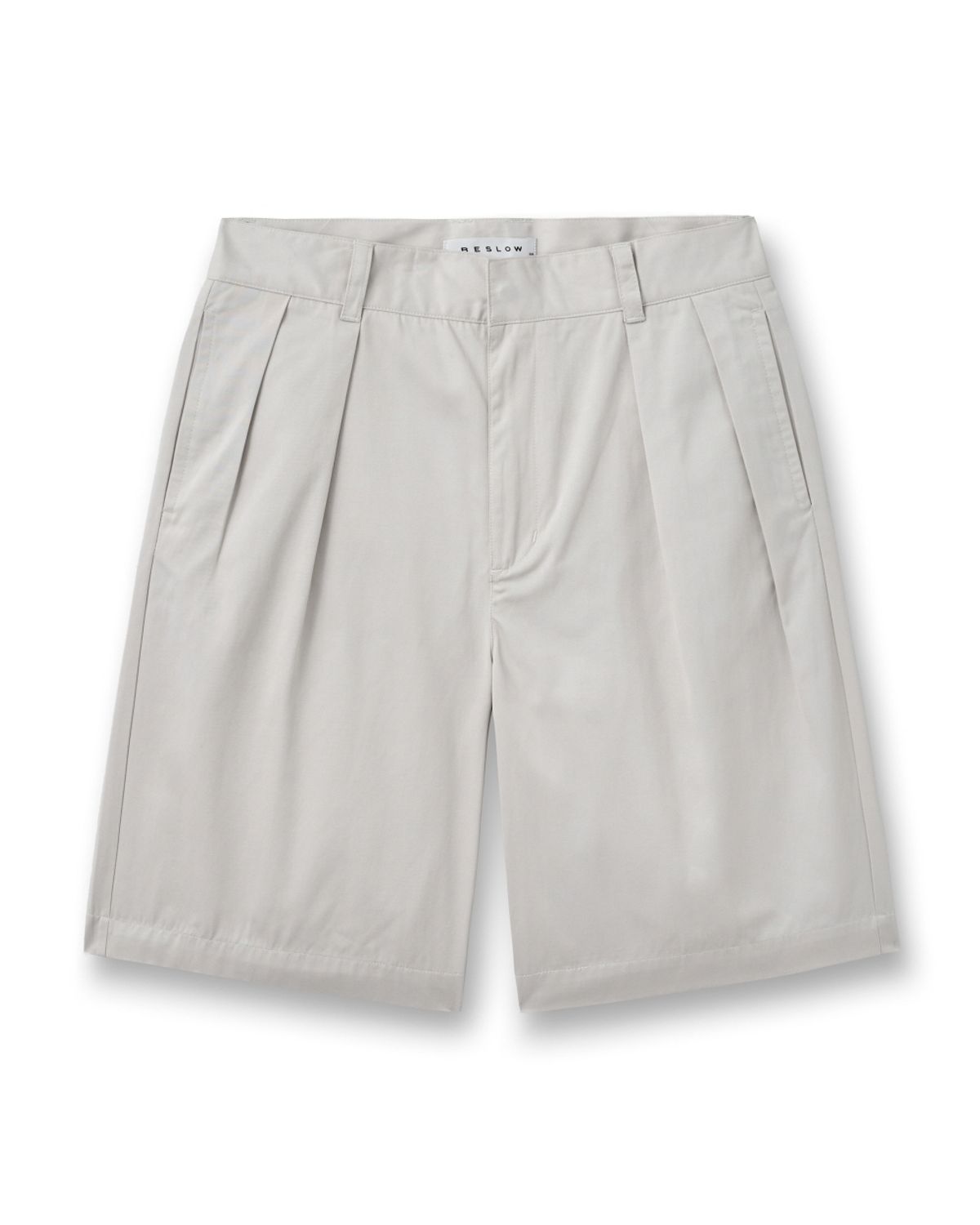 비슬로우(BESLOW) WIDE FIT TWO TUCK SHORTS LIGHT BEIGE