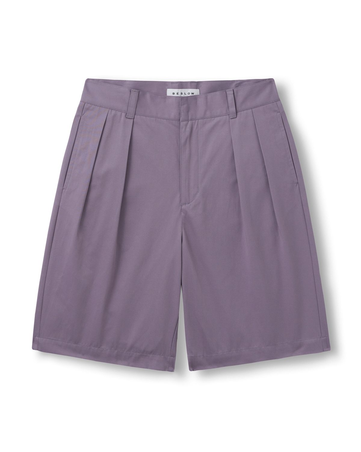 비슬로우(BESLOW) WIDE FIT TWO TUCK SHORTS LAVENDER