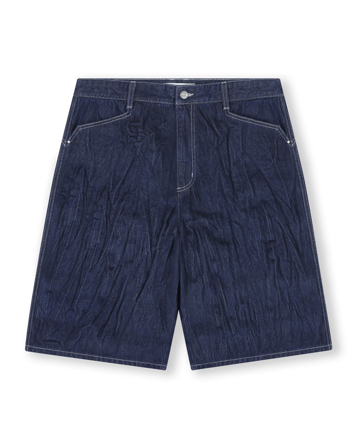 비슬로우(BESLOW) CRINKLE DENIM SHORTS INDIGO