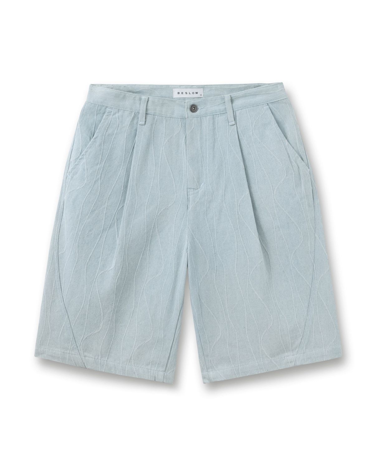 비슬로우(BESLOW) TWIST SEAM DENIM SHORTS WAVE SKY