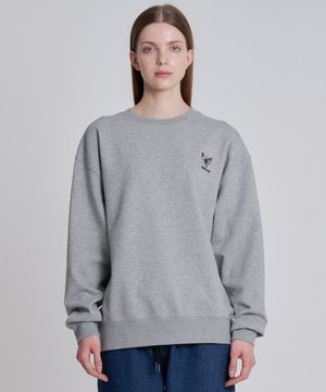 블랙캣 맨투맨  그레이