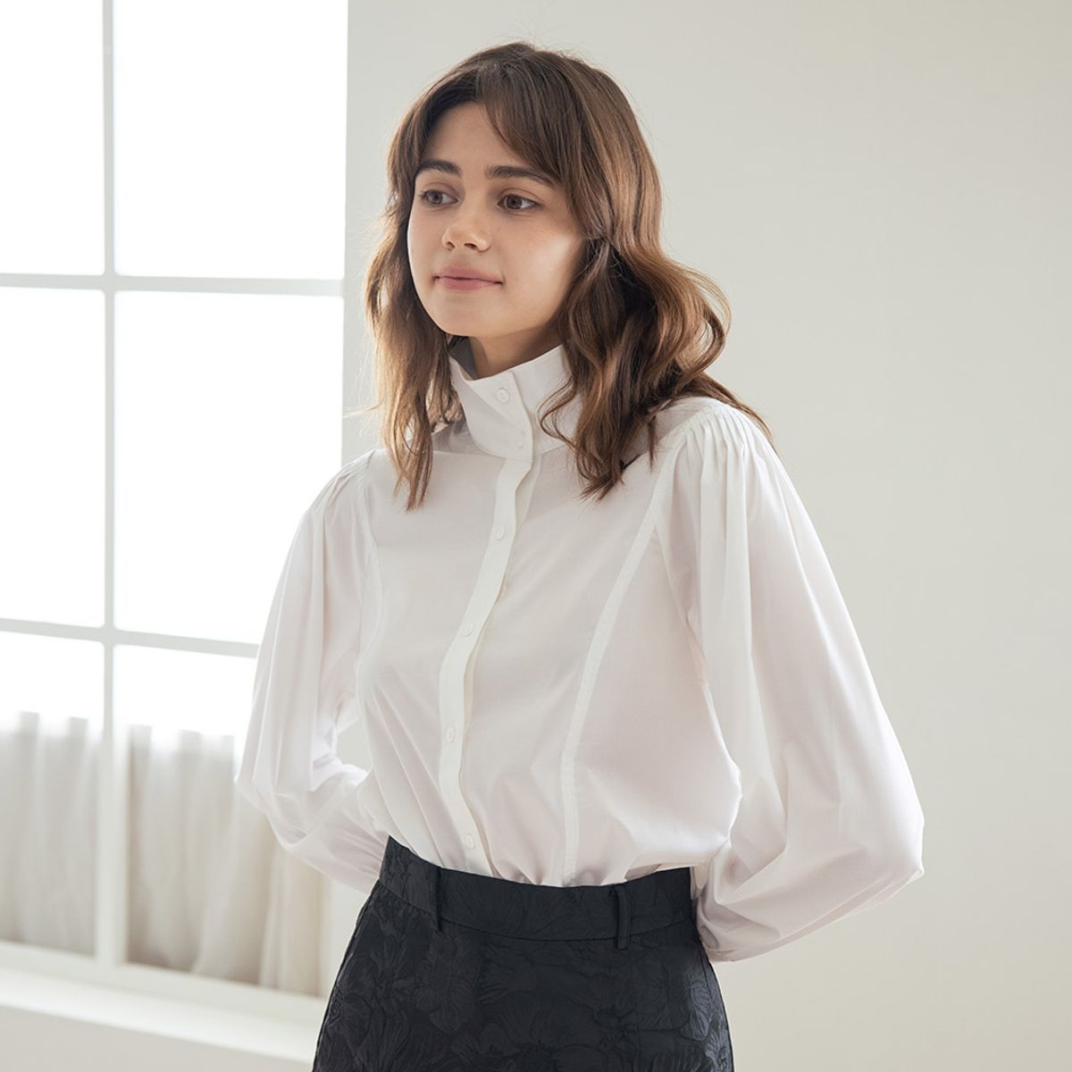 웬스데이딜라잇(WEDNESDAY DELIGHT) WED_Three way collar shirt_WHITE