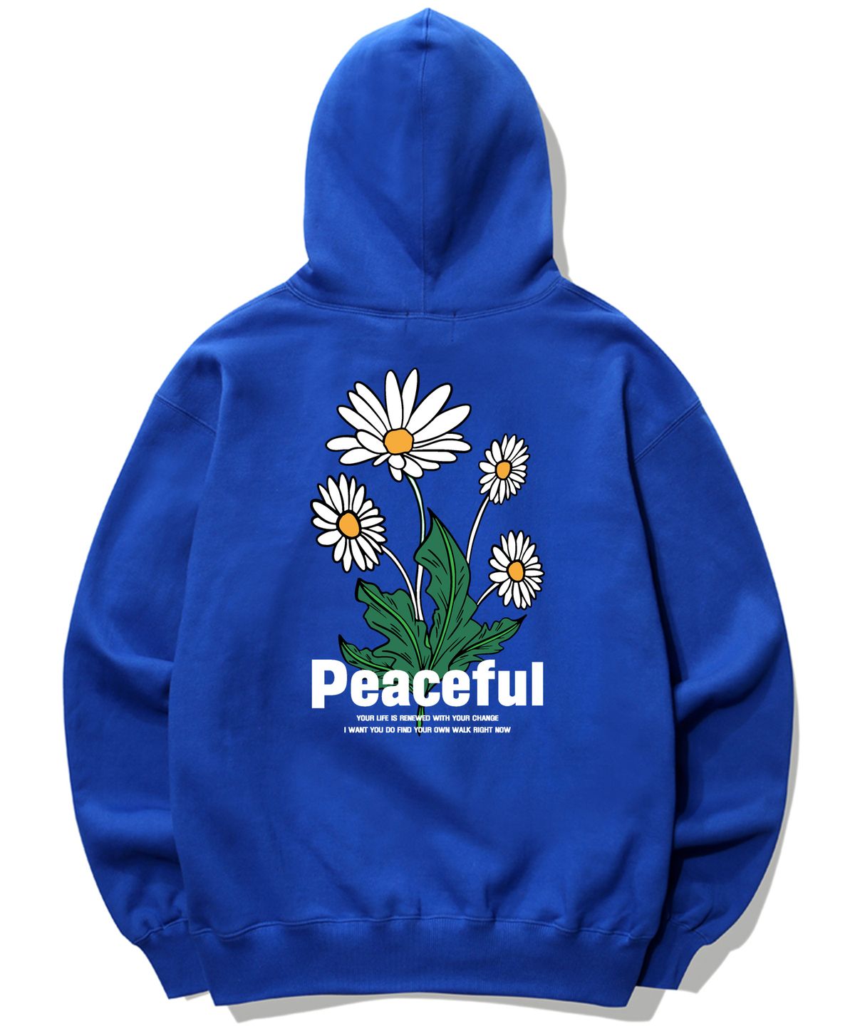 트립션(TRIPSHION) PEACEFUL DAISY BUNDLE GRAPHIC 후드티 - 블루