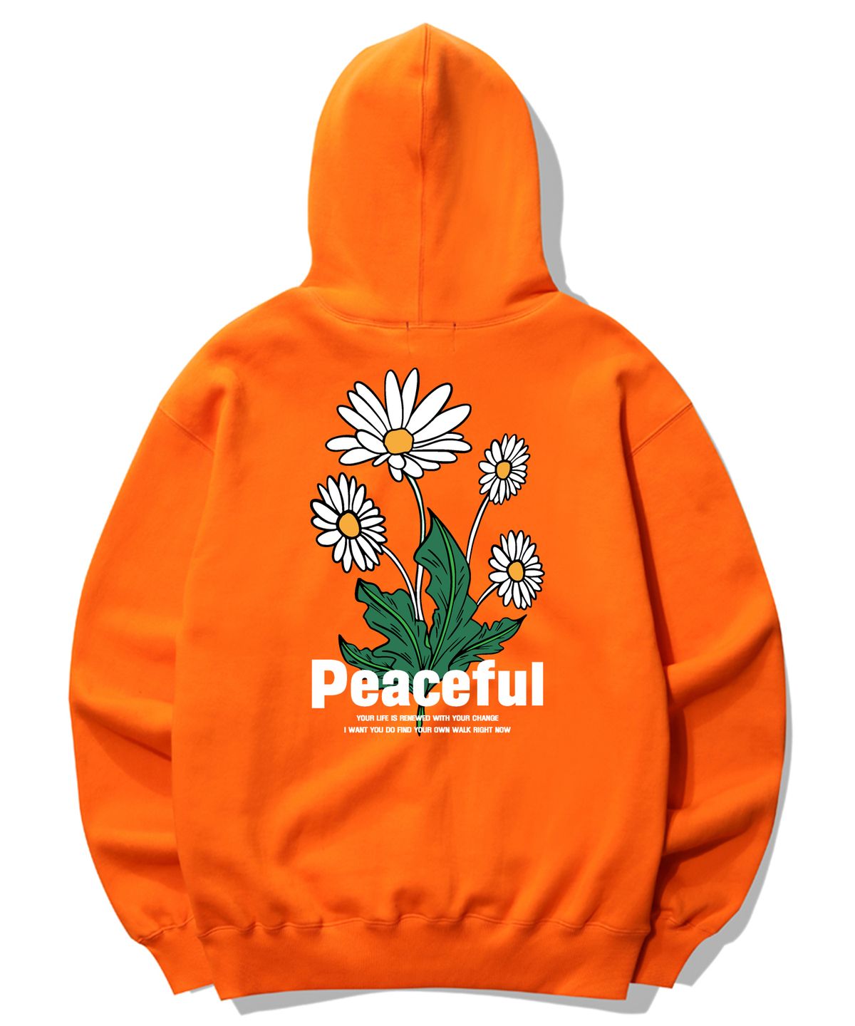 트립션(TRIPSHION) PEACEFUL DAISY BUNDLE GRAPHIC 후드티 - 오렌지