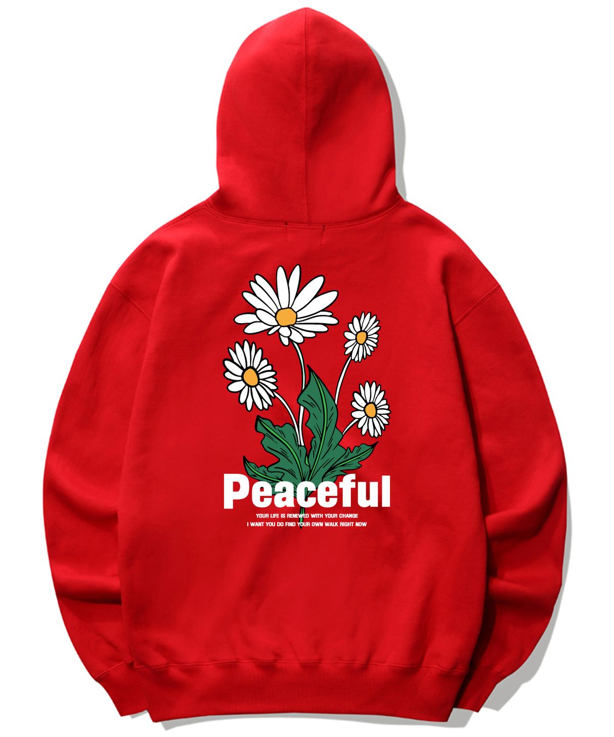 트립션(TRIPSHION) PEACEFUL DAISY BUNDLE GRAPHIC 후드티 - 레드