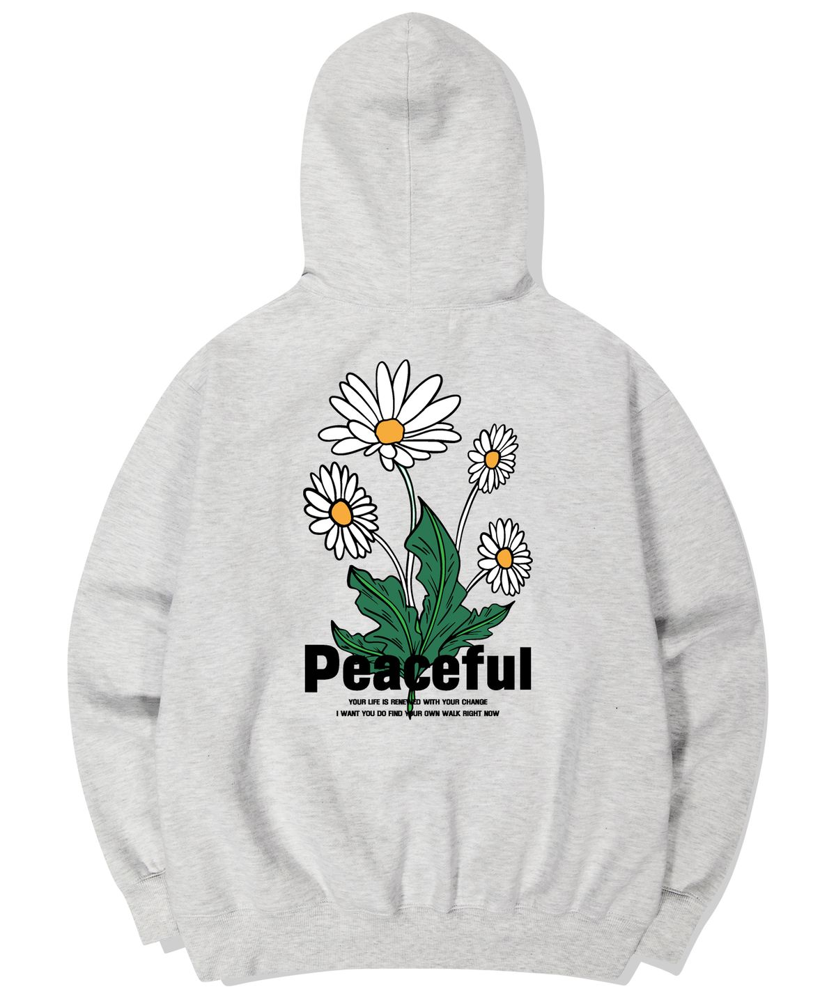 트립션(TRIPSHION) PEACEFUL DAISY BUNDLE GRAPHIC 후드티 - 화이트