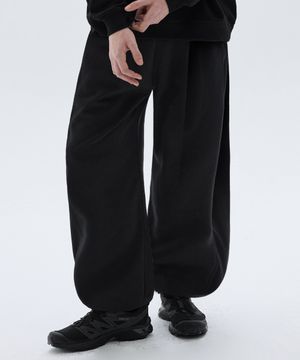 딥 턱 벌룬핏 스웨트 조거 팬츠 (BLACK)
