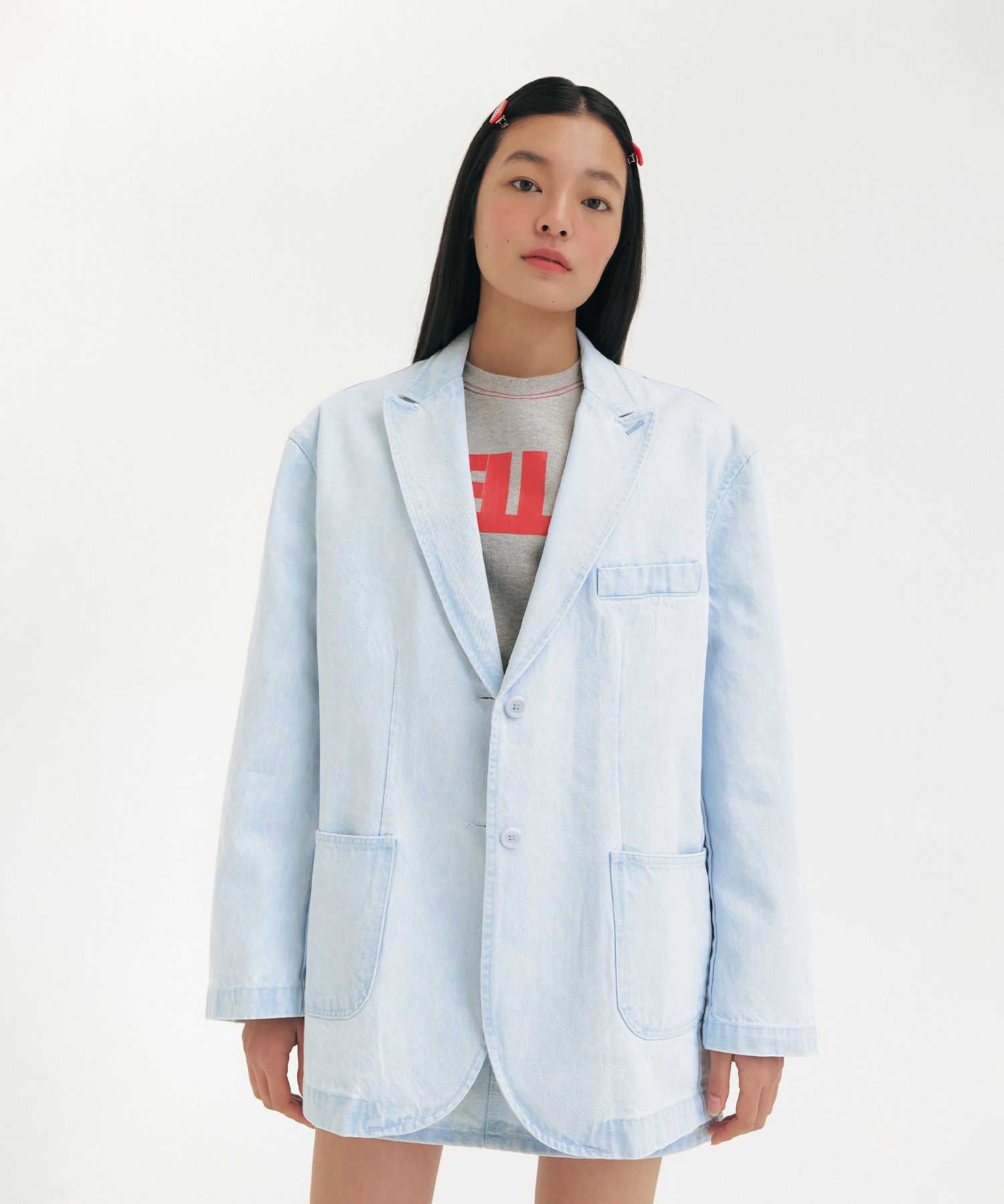 ★2023SS新作★GROVE★CODE DENIM JACKET MUSINSA | GROVE 23SS CODE DENIM JACKET [LIGHT BLUE]