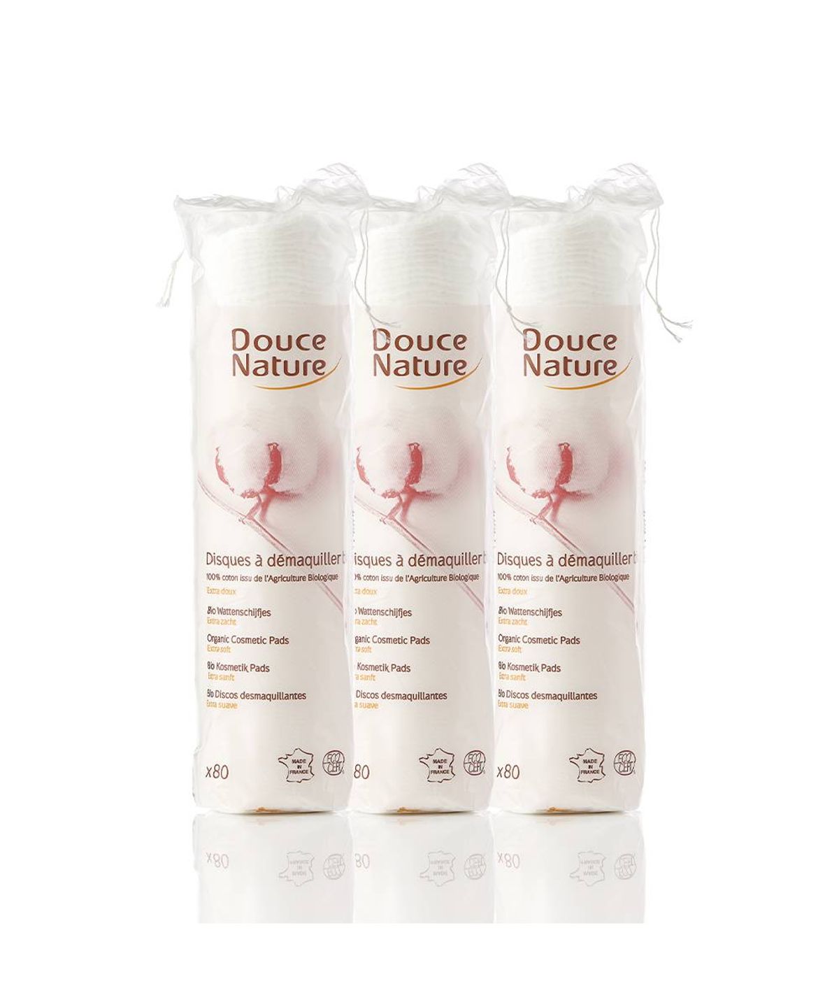 두스나뚜르(DOUCE NATURE) 프랑스 유기농 순면 100% 저자극 원형 화장솜 80매 3개
