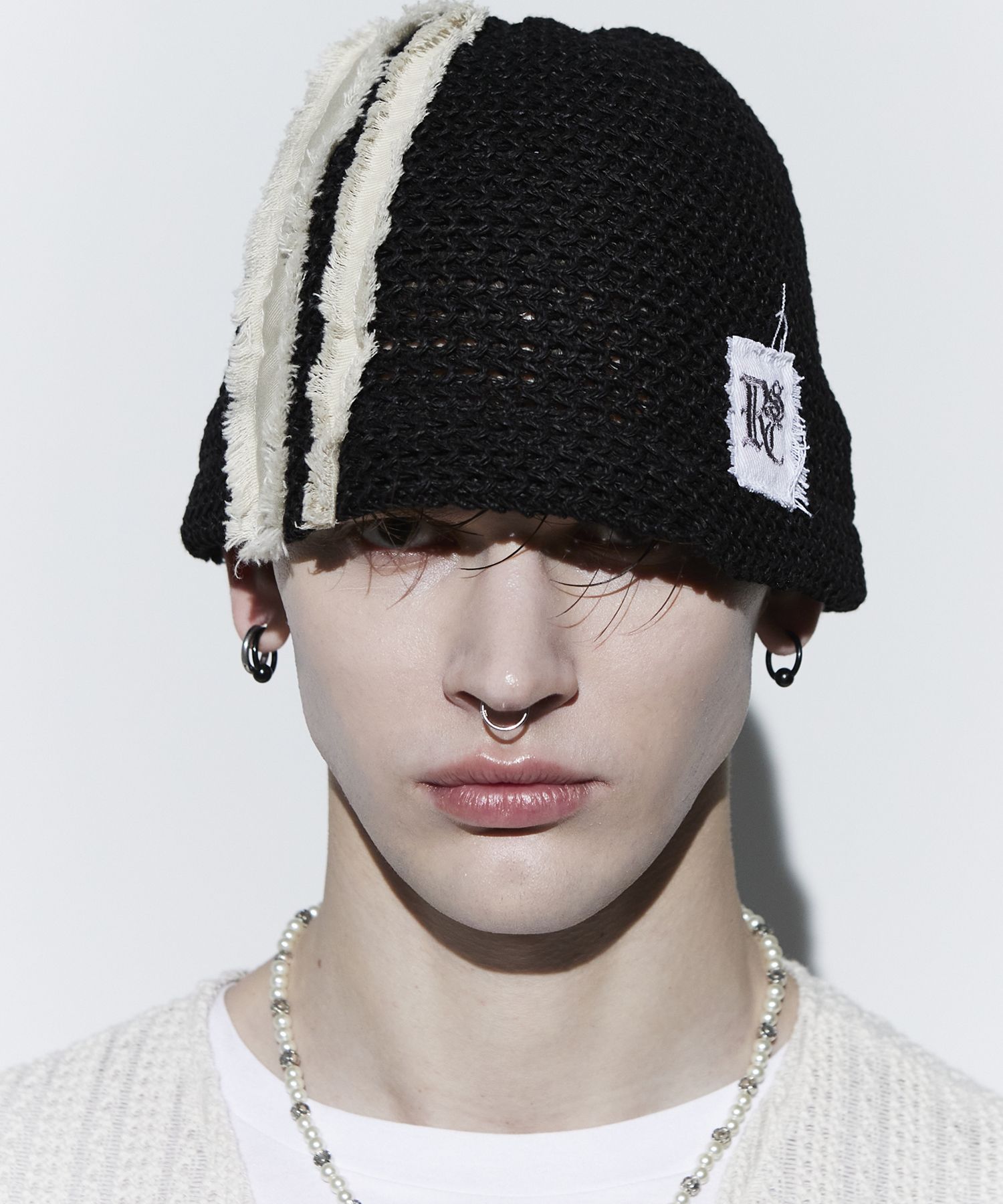 RSSC ■ DENIM PATCHED BEANIE ビーニー MUSINSA公式 | RSSC DENIM PATCHED KNIT BEANIE - BLACK