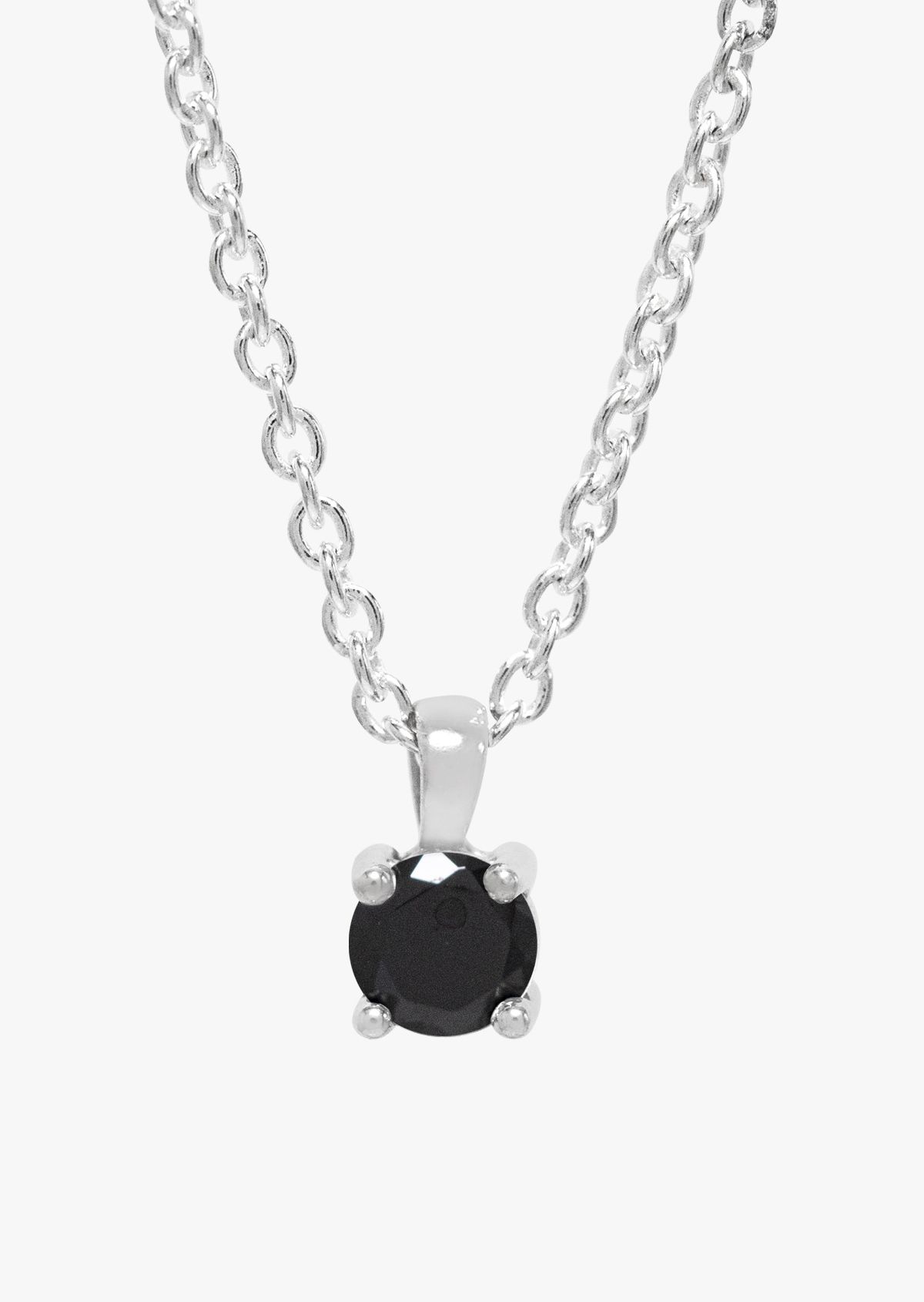 종종(JONGJONG) Tiny Black Crystal Necklace