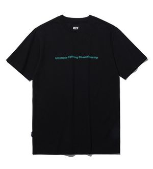 UFC 스크립트 레귤러핏 메쉬 반팔 티셔츠 블랙 U4SSU2318BK