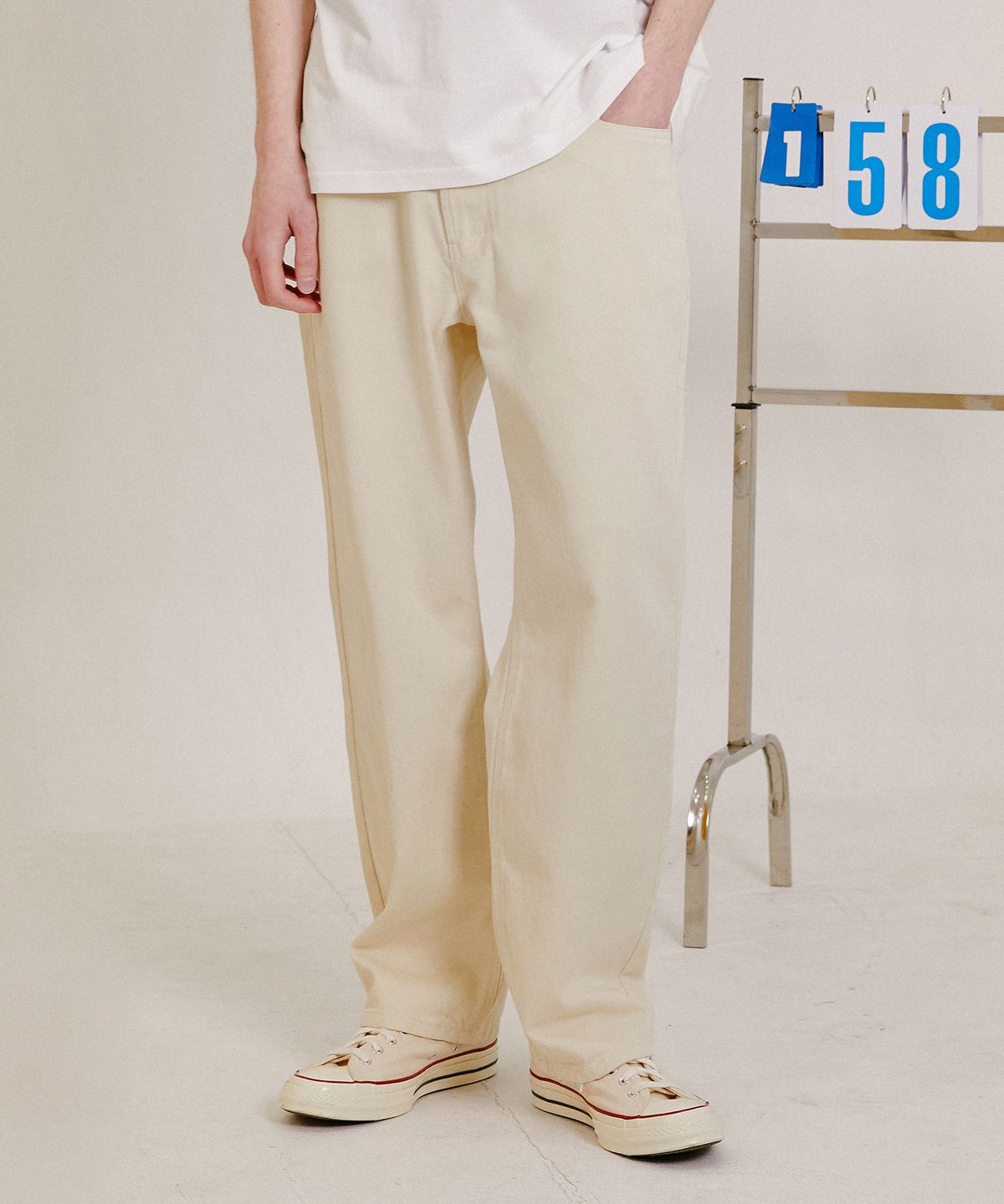 유씨엘에이(UCLA) 칼라셔켓 셋업 팬츠[BEIGE](UZ3DP03_25)