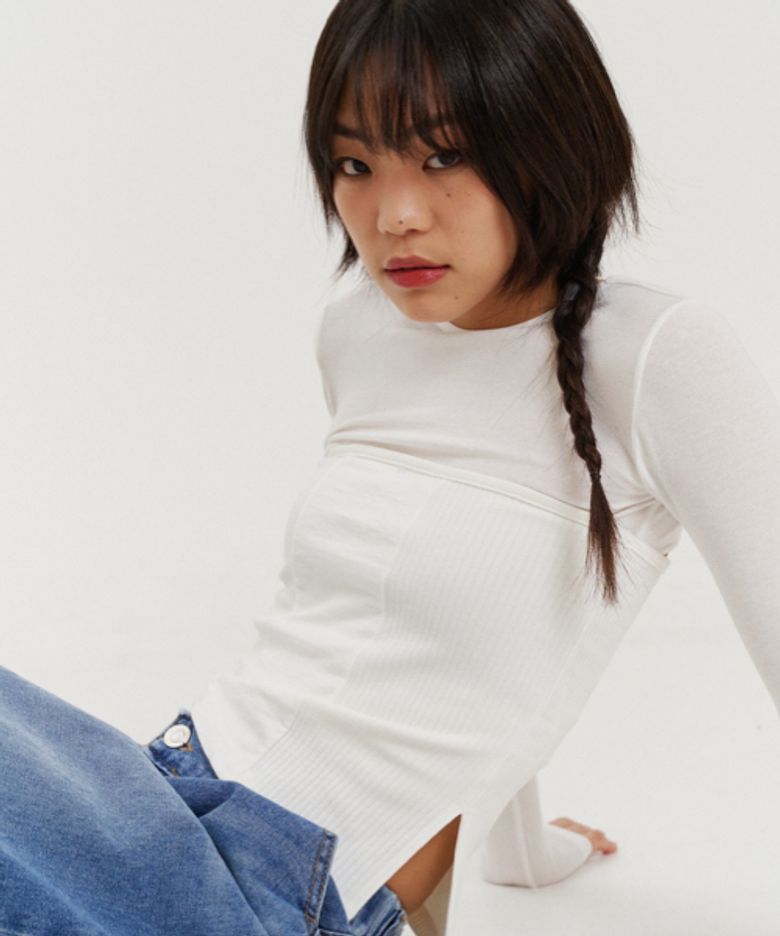 SIDE SLIT TUBE TOP IVORY