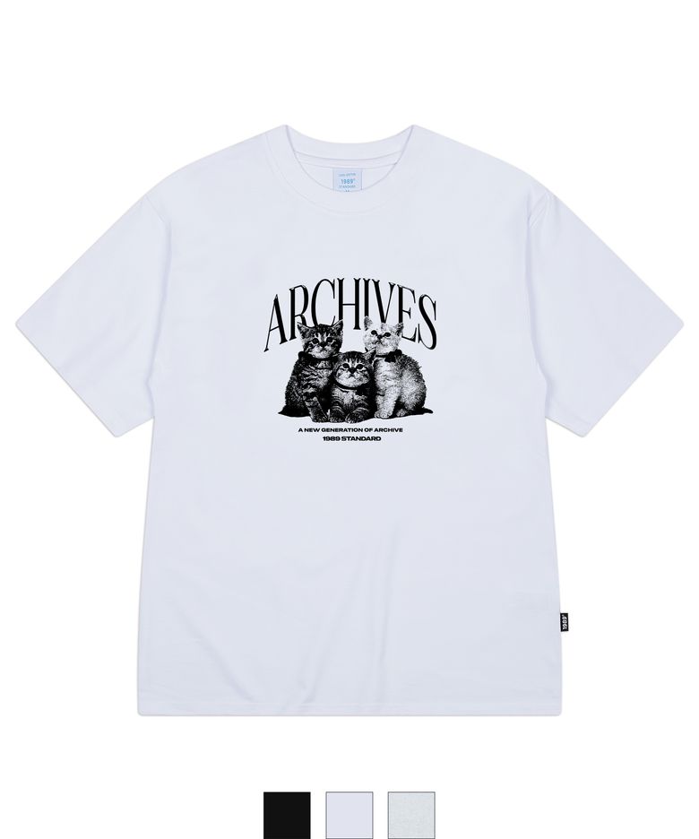 ARCHIVES CAT 쿨 코튼 오버핏 반팔(SISSTD-0001)