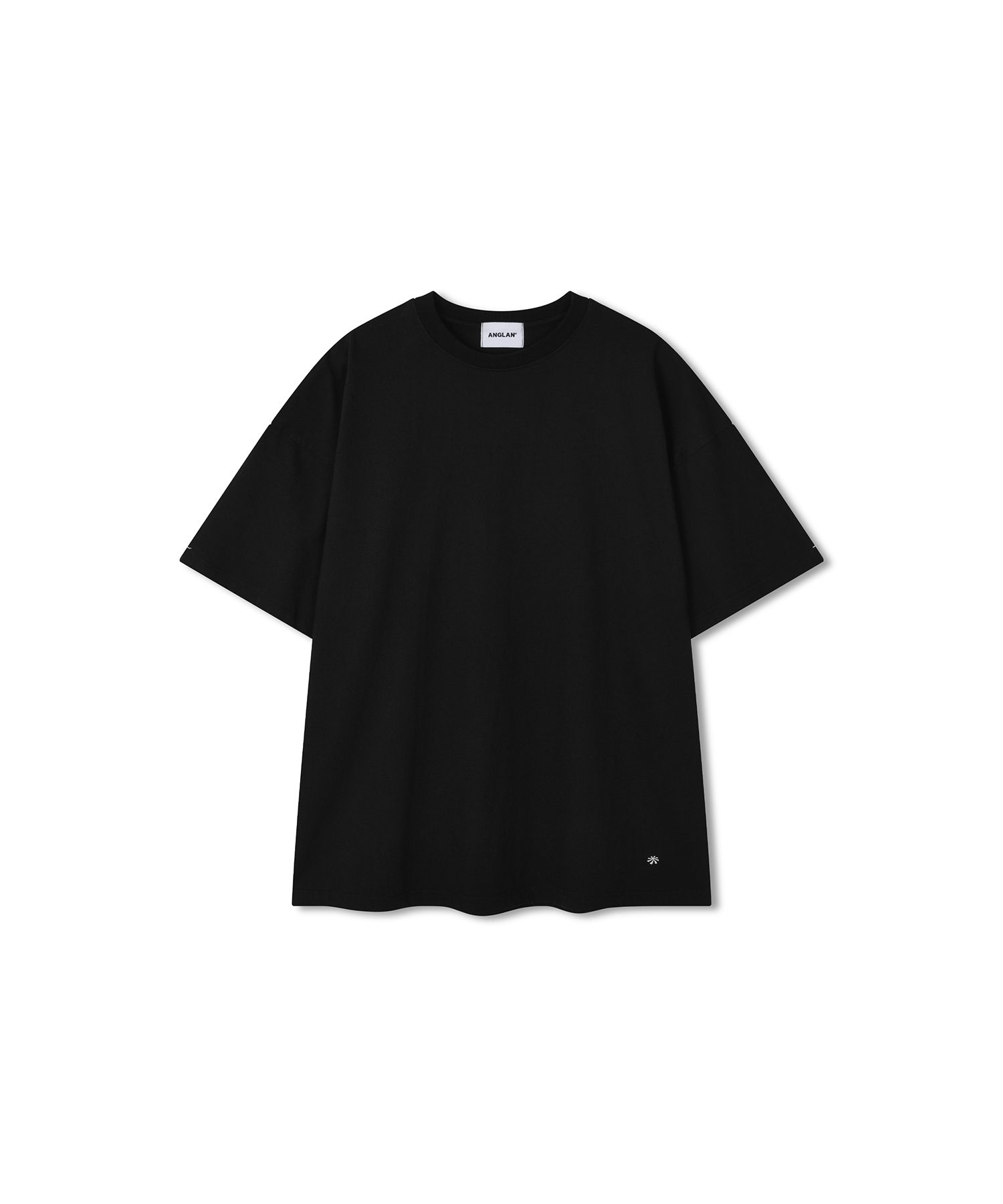 【ANGLAN】25SS★ [AG] Layered Essential Label Half Tee AG] Layered Essential Label Half Tee - Black - ANGLAN
