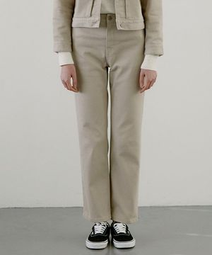 여성 스트레이트 논페이드 데님 팬츠_ZD1DP506_BEG