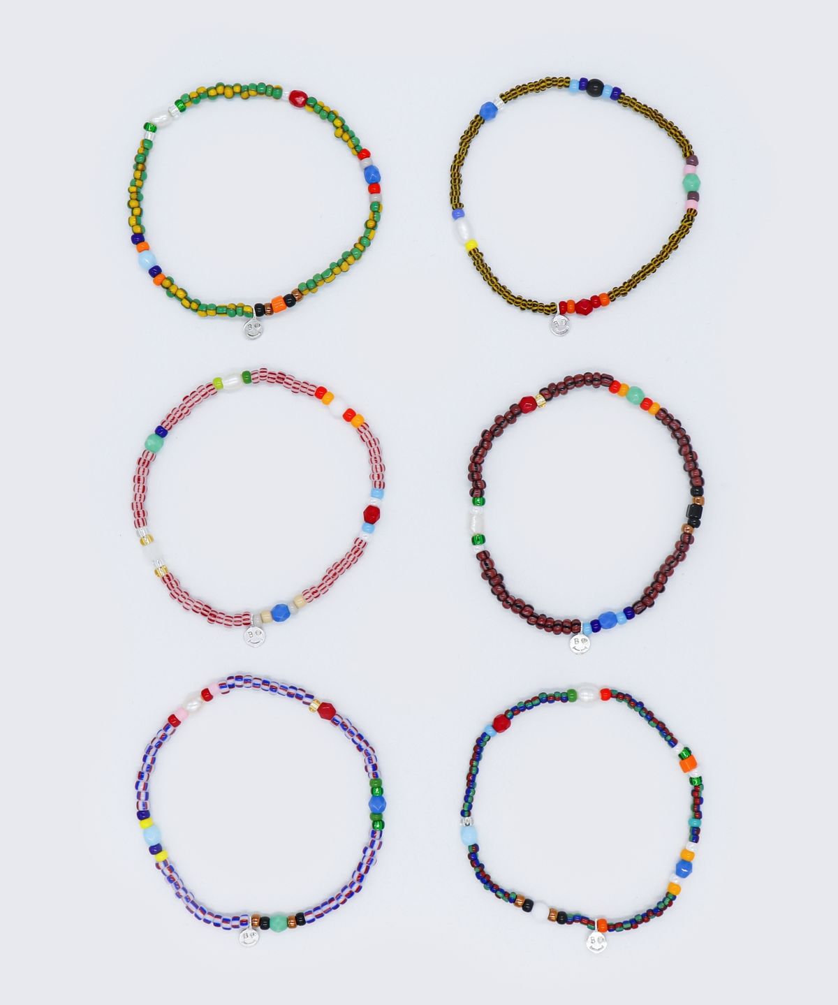 봉보(BONBEAU) Tropic play color beads Bracelet 미니 스마일 참 트로픽 컬러 비즈 팔찌