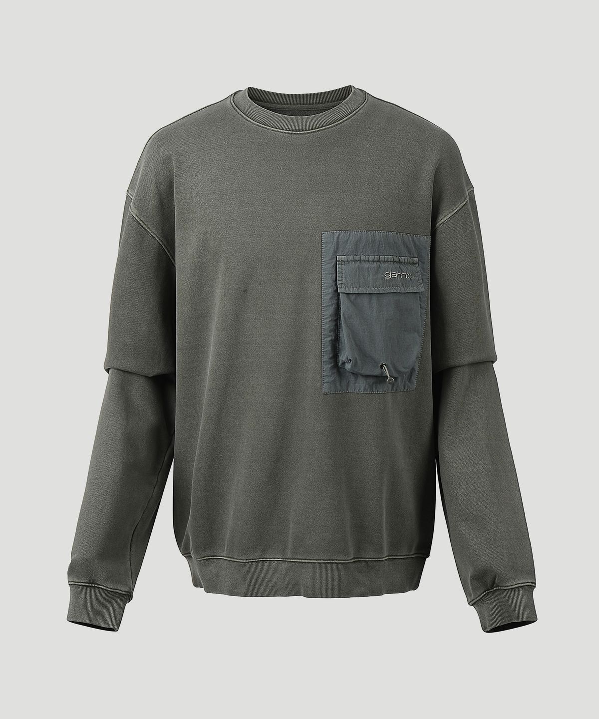 가릭스(GARRIX) Solid pocket pigment Sweatshirts (Khaki)