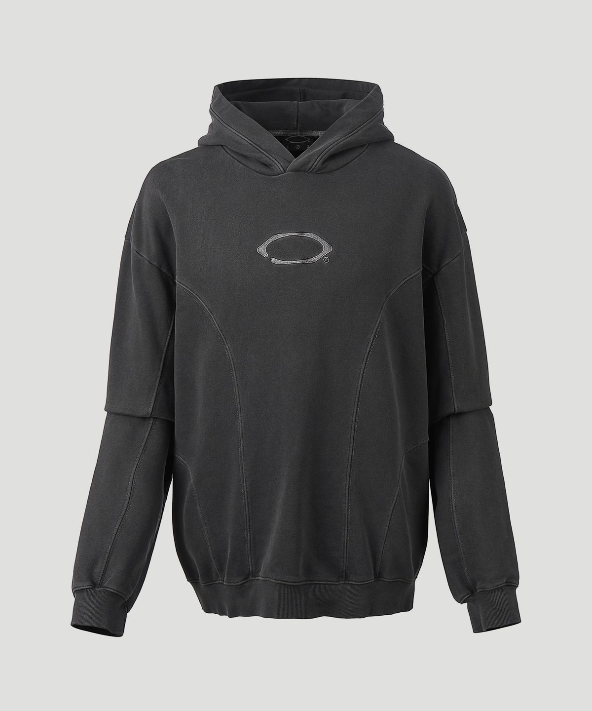 가릭스(GARRIX) Round incision pigment hoodie (Charcoal)