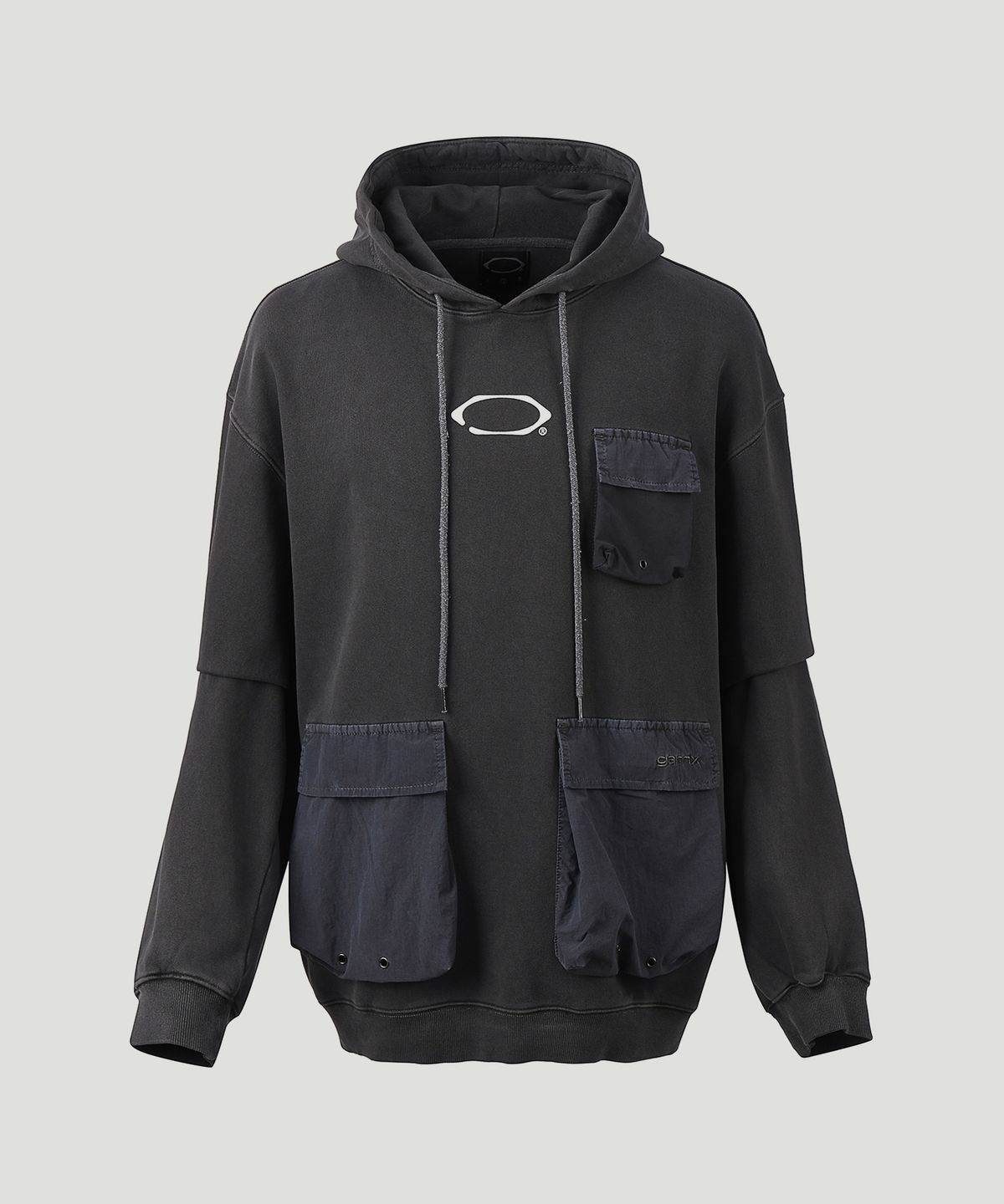가릭스(GARRIX) Solid pocket pigment hoodie (Black)