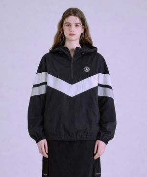 여성 배색 아노락 점퍼 블랙 BNBJP787F
