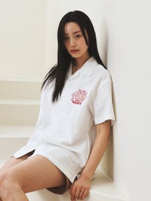 Nereides embroidery Shirt white