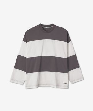 3/4 컷 오버 티셔츠 - 다크 그레이 / MRTWXTOP001COT002008E