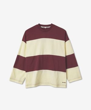 3/4 컷 오버 티셔츠 - 보르도 / MRTWXTOP001COT002T008