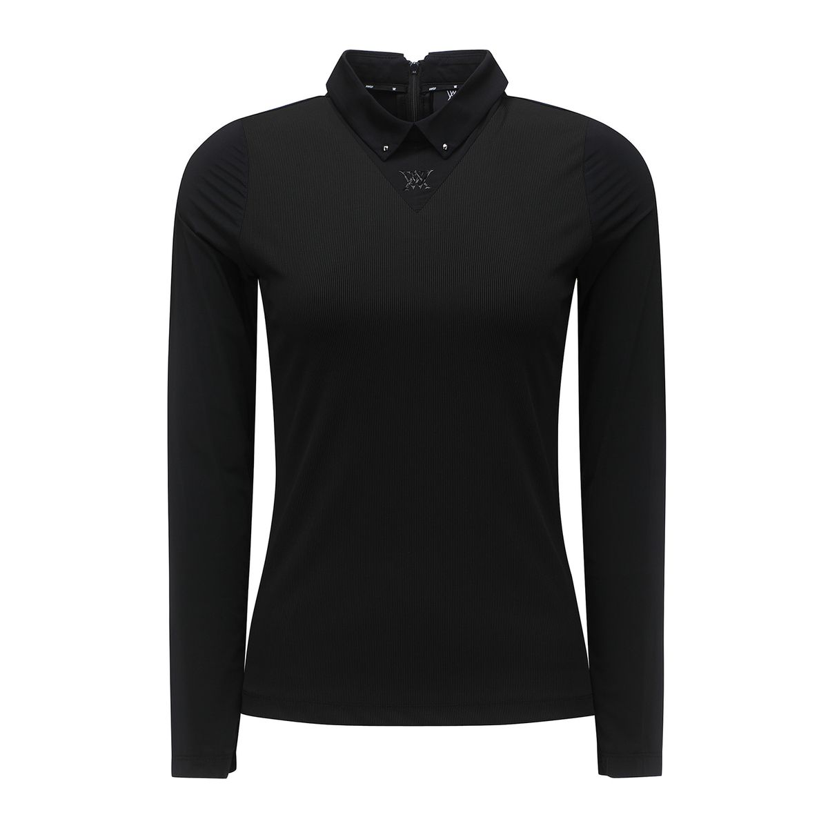 어뉴골프(ANEW GOLF) W 삼각 매쉬 블럭 LONG T-SHIRT_BK