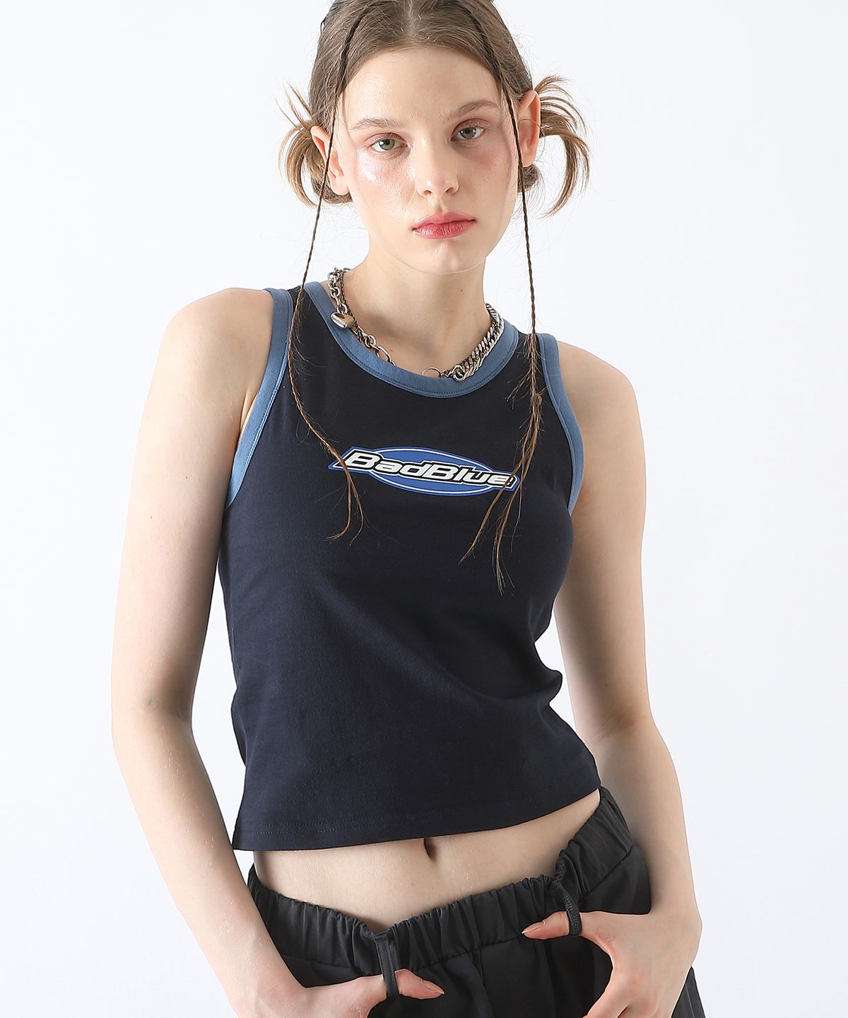 배드블루(BADBLUE) Circle Sleeveless Navy