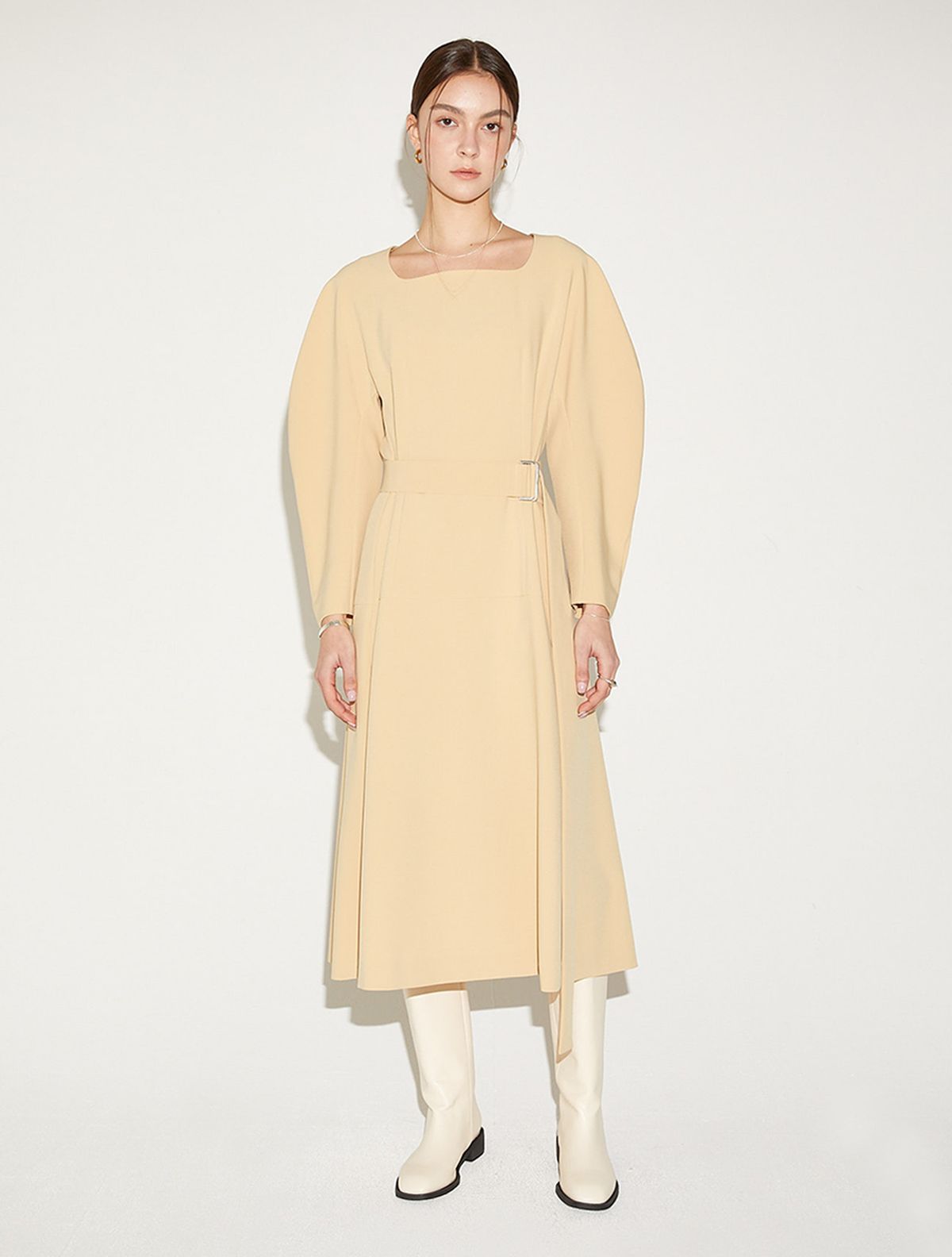 르이엘(LE YIEL) Cocoon Sleeve One Piece_Butter Yellow 코쿤 슬리브 원피스_버터 옐로우