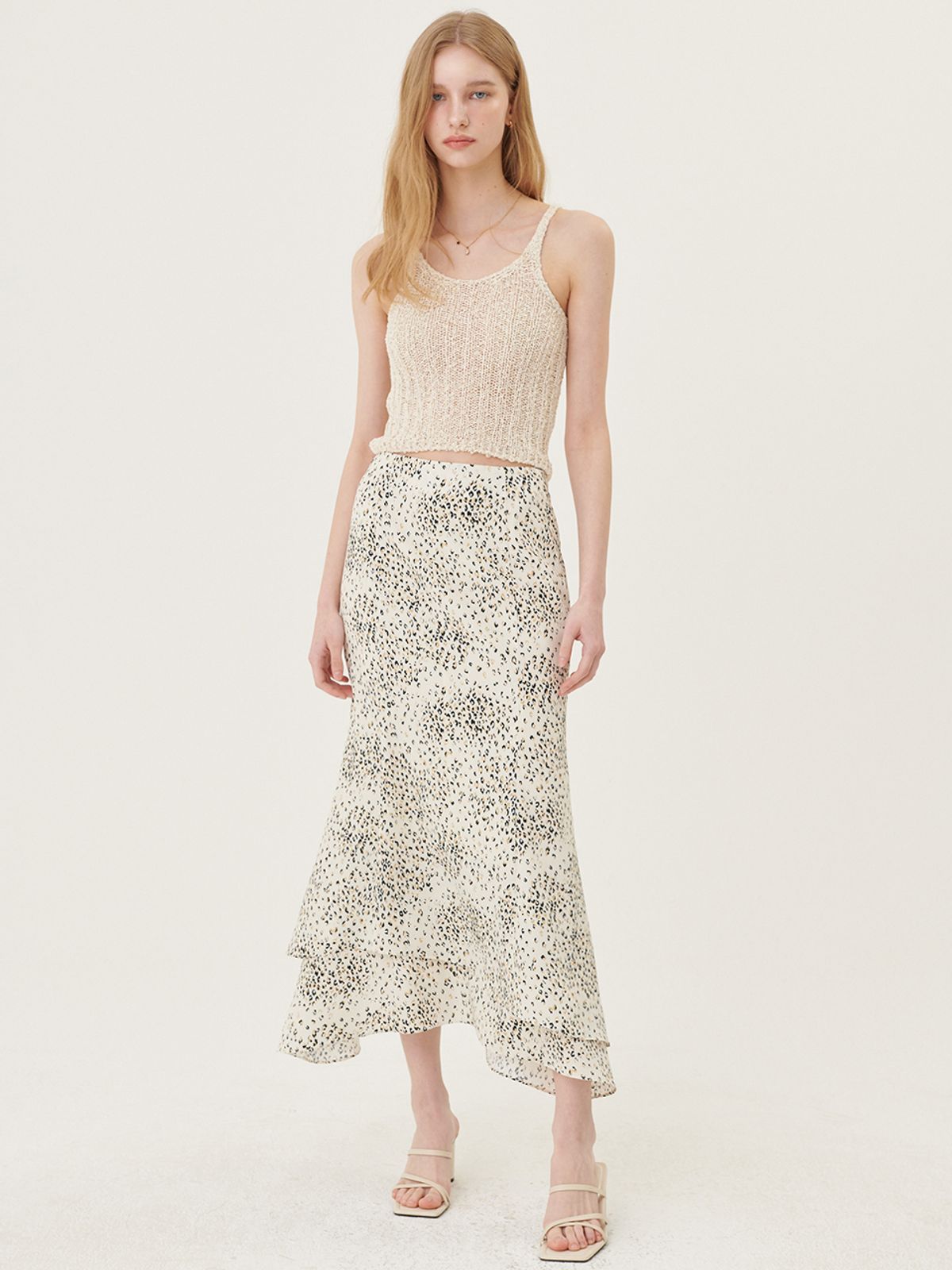 오앨(OUEL) MERMAID LINE SKIRT_LEOPARD