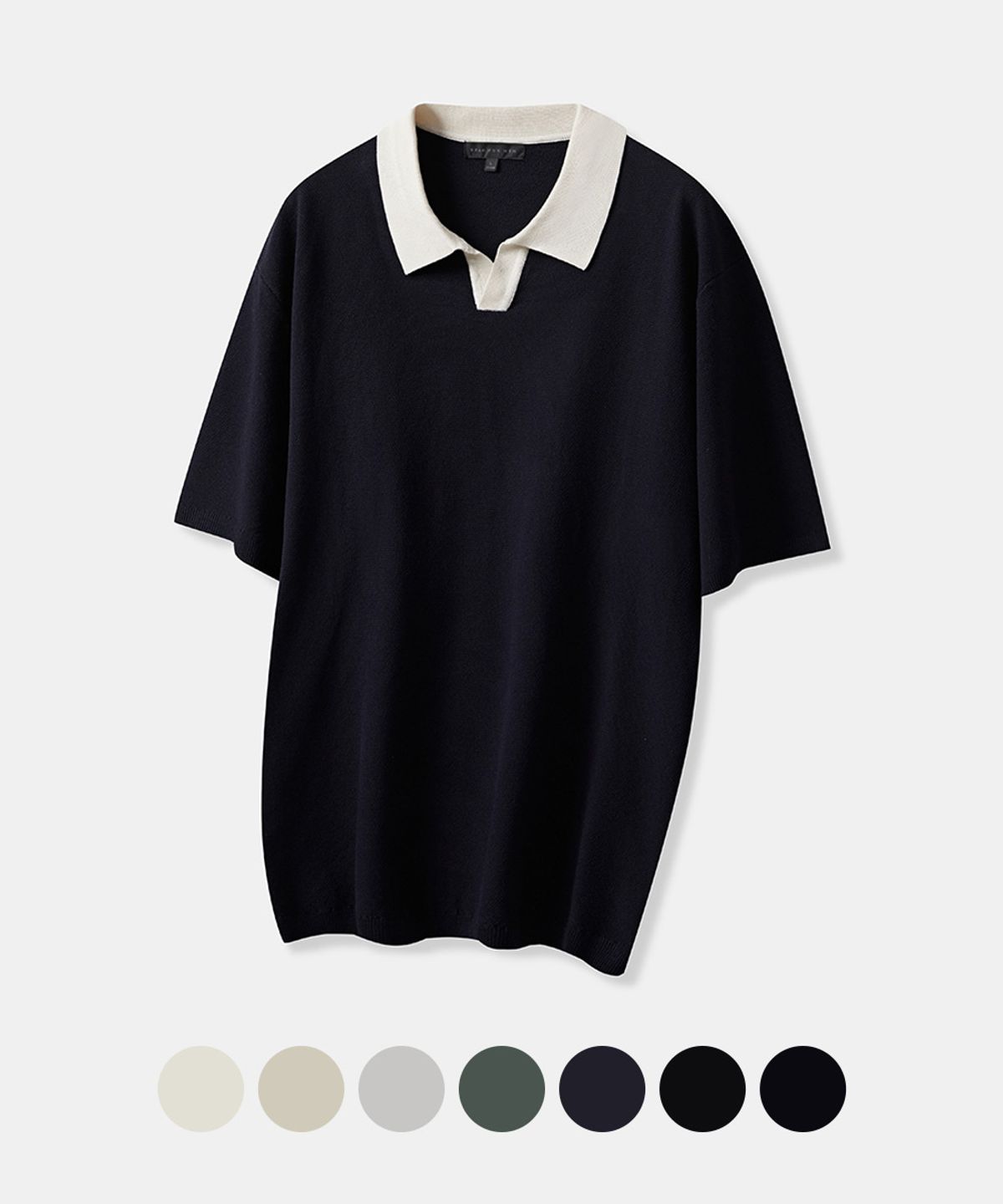 스파오(SPAO) 오픈카라 반팔니트_SPKWD24M01