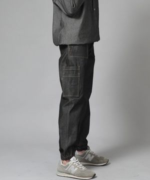 스트레이트 투레이어 카고조거 팬츠 ST2-309CJ 데님 블랙