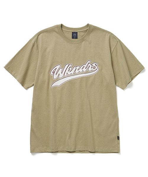 ★2023SS新作★WKNDRS★BASEBALL SCRIPT T-SHIRT MUSINSA | WKNDRS BASEBALL SCRIPT T-SHIRT (KHAKI)