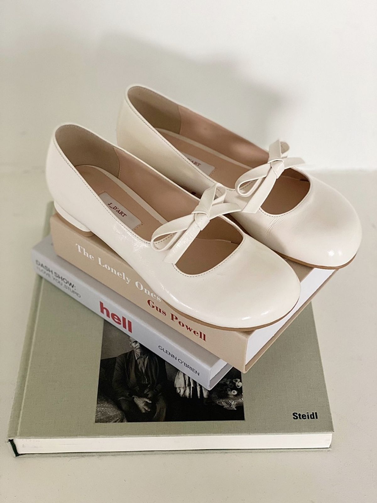쥬다르(JEU DART) bonjour ribbon flat ivory