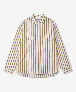 오버사이즈 폴로 포켓 셔츠 - 오프화이트:그린 / MRTWMTOP016POP0067240