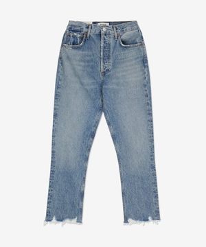 라일리 하이라이즈 스트레이트 크롭 데님 팬츠 - 블루 / A0561371HAV