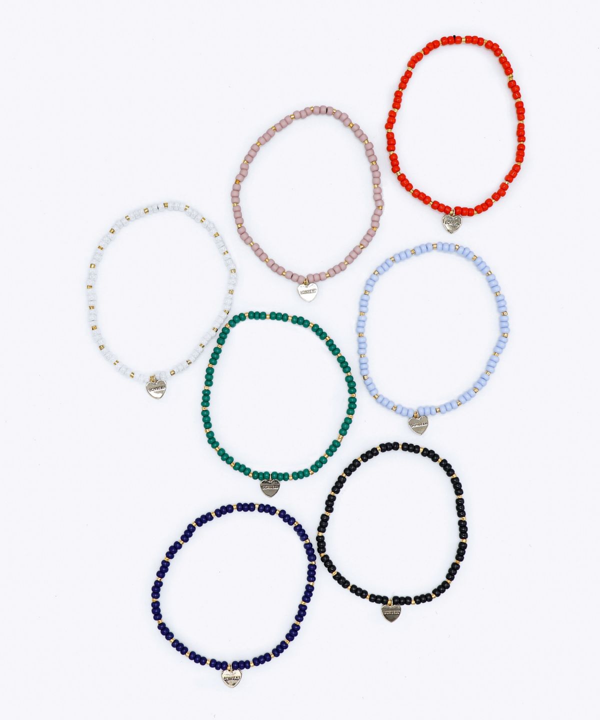 봉보(BONBEAU) Gold edge simple color beads Bracelet 골드 엣지 심플 컬러 레이어드 비즈 팔찌