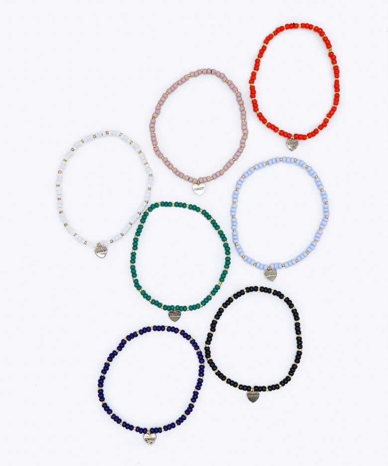 Gold edge simple color beads Bracelet 골드 엣지 심플 컬러 레이어드 비즈 팔찌