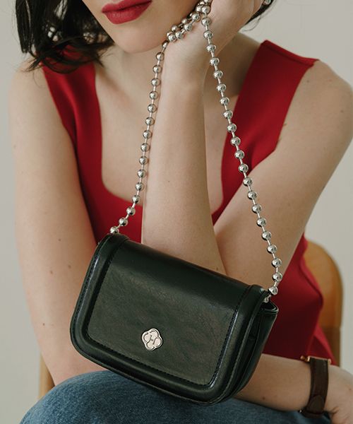 MUSINSA | HEEARI Poppy Chain Mini Bag_Silver