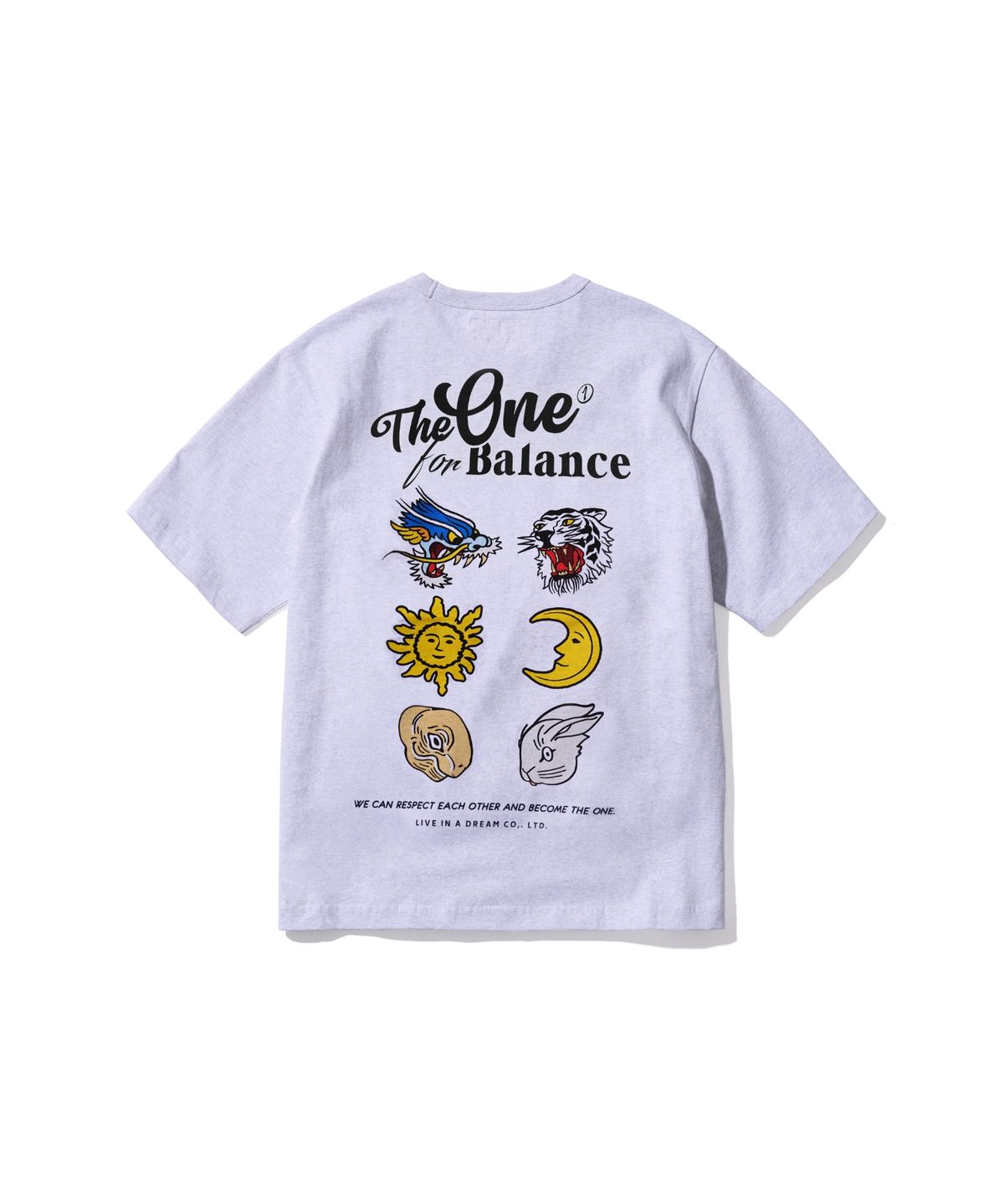 에이카화이트(AECA) MUTUAL SIGN HALF SLEEVE TEE-LIGHT GREY