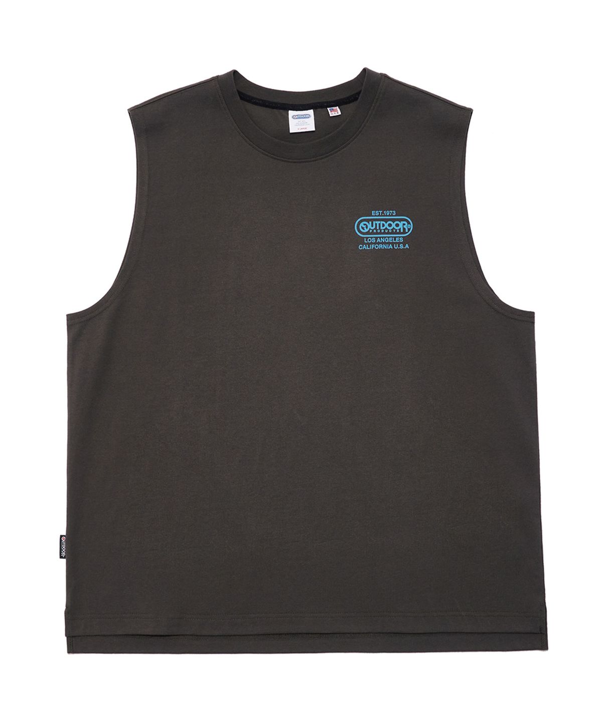 아웃도어 프로덕츠(OUTDOOR PRODUCTS) 네온 로고 슬리브리스 티셔츠 NEON LOGO SLEEVELESS T-SHIRT