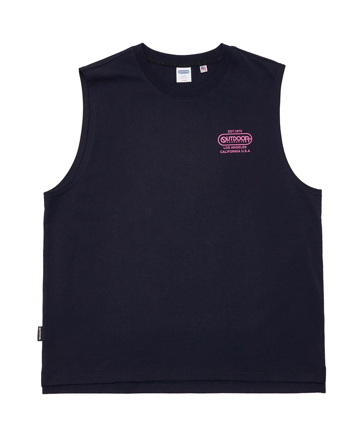 아웃도어 프로덕츠(OUTDOOR PRODUCTS) 네온 로고 슬리브리스 티셔츠 NEON LOGO SLEEVELESS T-SHIRT