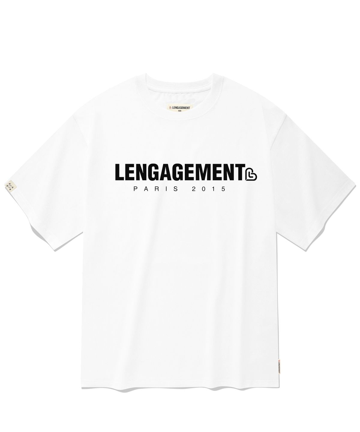 랑가주망(LENGAGEMENT) 오버사이즈 스토리 로고 반팔티 [화이트]