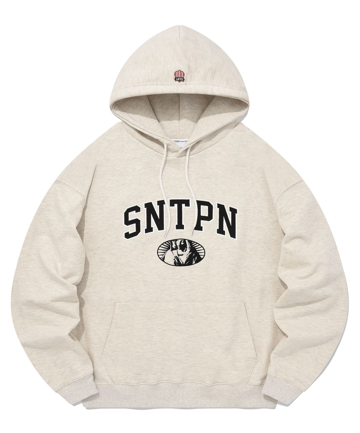 세인트페인(SAINTPAIN) SP SNTPN 아치 로고 후드-오트밀